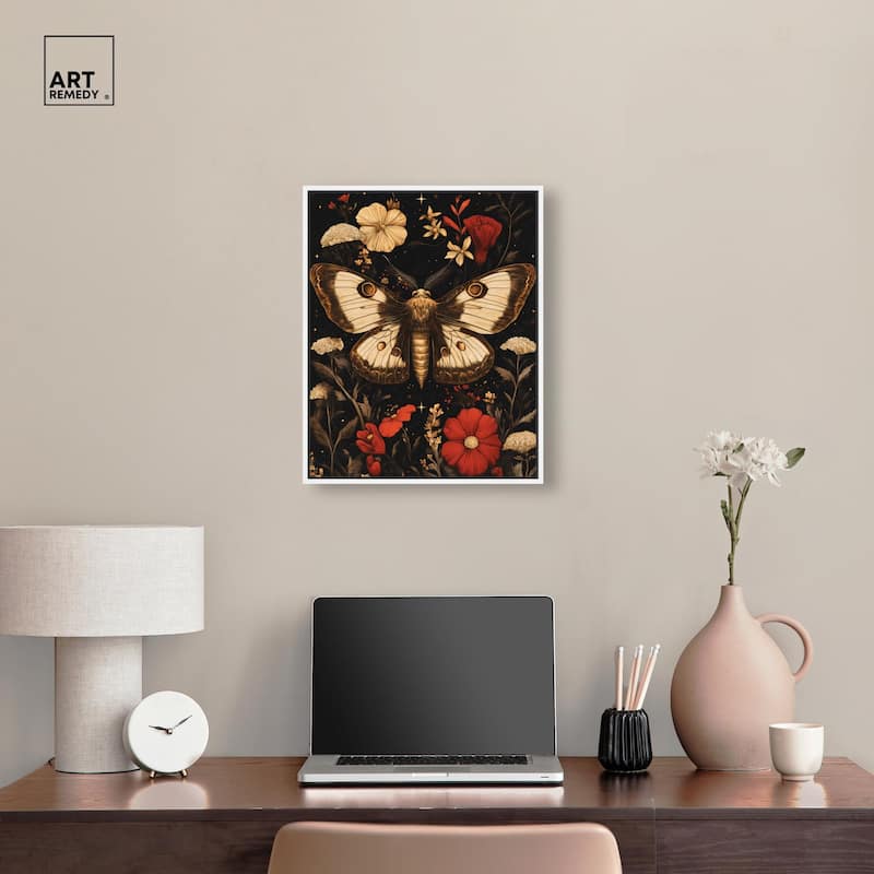 Flying Moth Canvas by Art Remedy