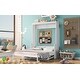 preview thumbnail 6 of 7, Queen Size Murphy Bed with a Shelf, Easy Fold Wood Wall Bed, Space-Saving Murphy Bed Cabinet for Guest Room Home Office, White