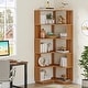 preview thumbnail 15 of 46, 6-Tier Corner Bookshelf, 64.9 Inch Industrial Bookcase with Baffles