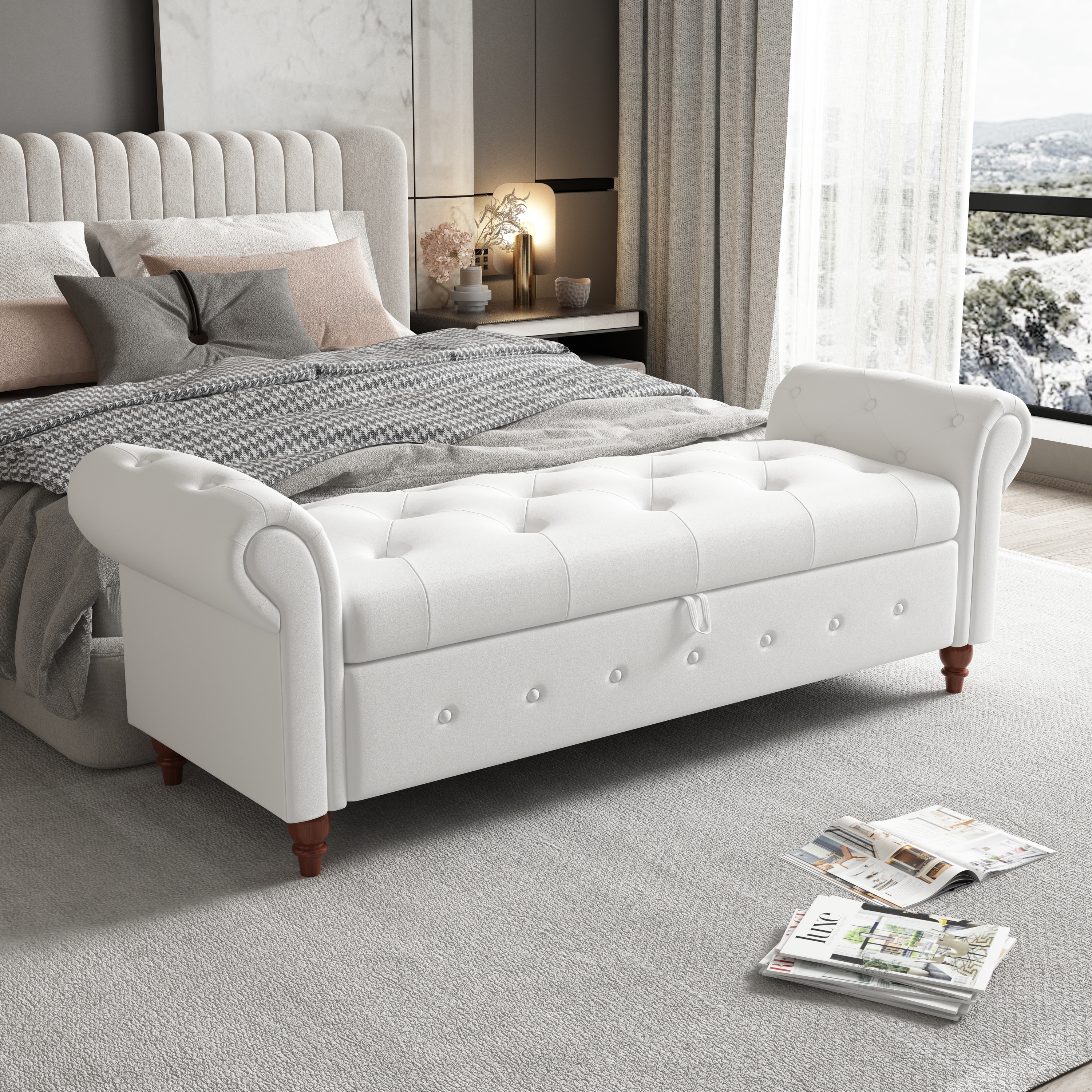 Velvet sales bedroom bench