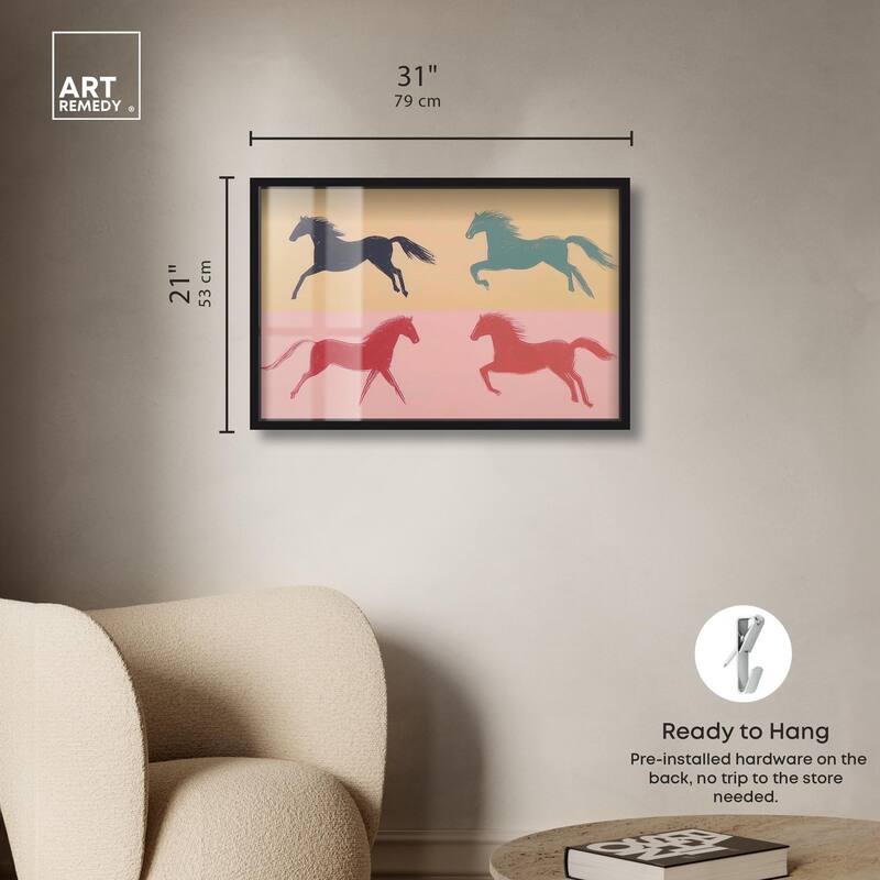 Galloping Quartet Shadowbox by Art Remedy