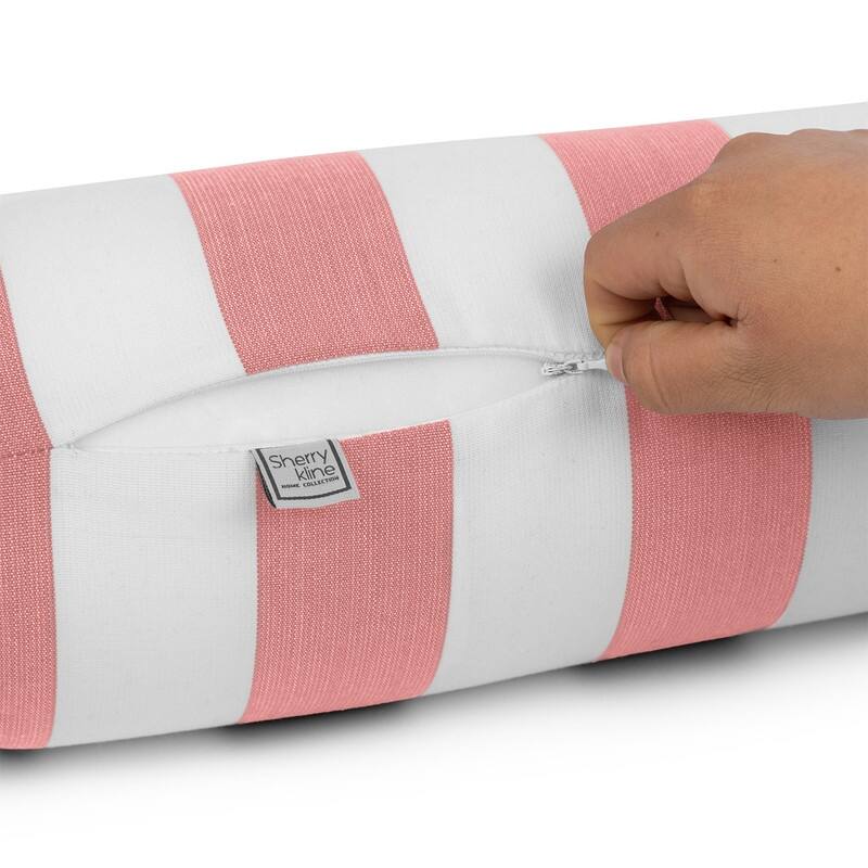 Sherry Kline Indoor/Outdoor Cabana Stripe Set of 2 Neckroll Bolster - N/A
