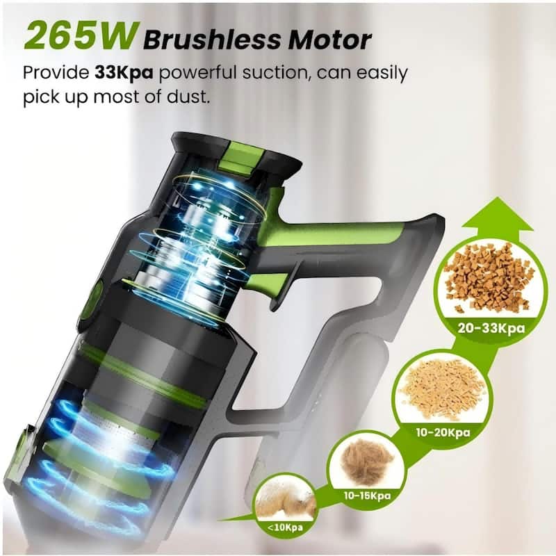 M100 Black and Green Cordless Vacuum Cleaner