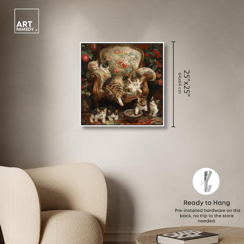 Lounging Cats Canvas by Art Remedy