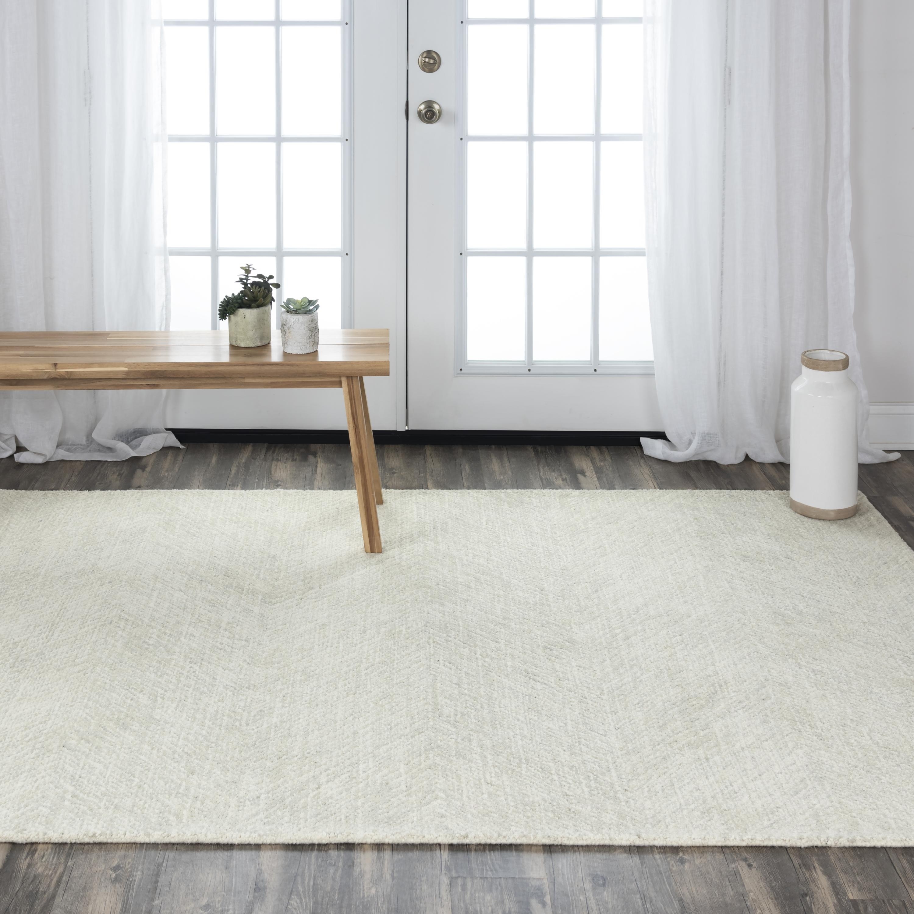 Alora Decor Trace Ivory and Grey Geometric Hand-tufted Wool Rug