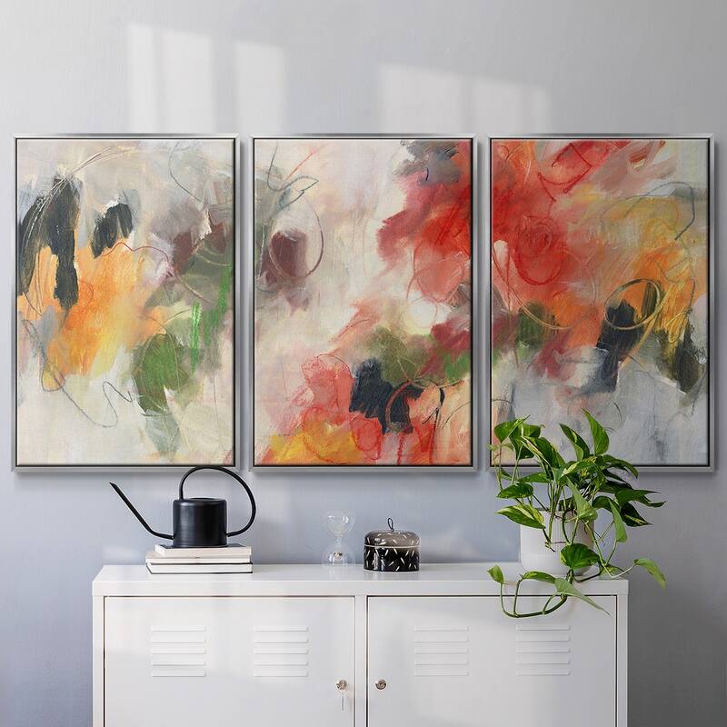 Abstract Floral Delight II - Multi Piece Framed Canvas