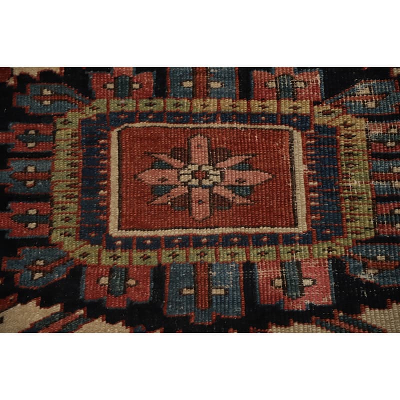 Hand Knotted Oriental 100% Wool Carpet Traditional Medallion Oranges & Rust Heriz (serapi) Area Rug - 14' 3'' X 10' 2''
