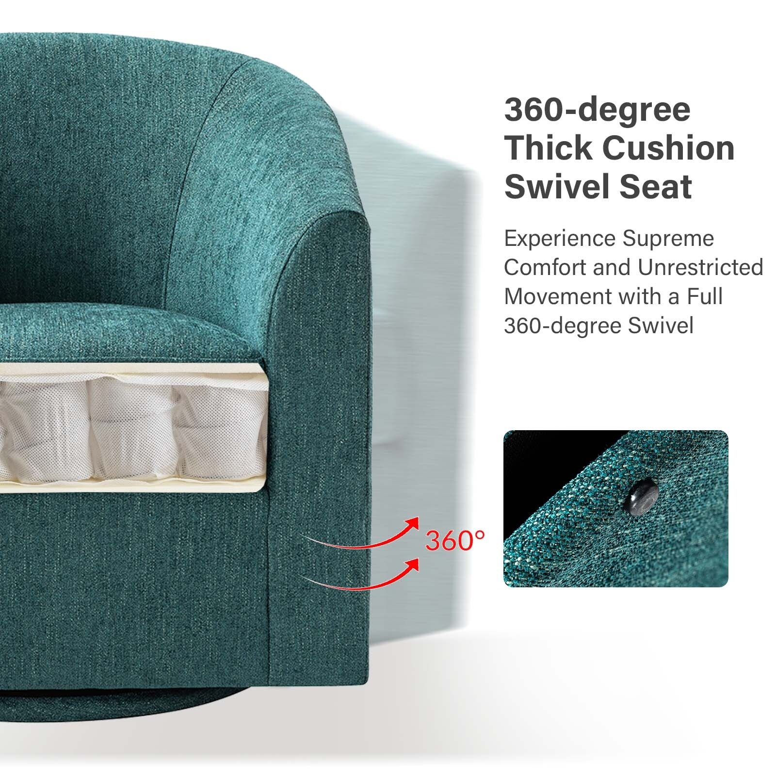 Cuenca Upholstered Barrel Chair with Swivel Base On Sale Bed