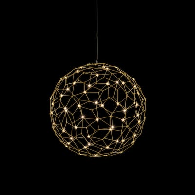 Spheris 16" LED Globe Pendant in Natural Brass - Gold