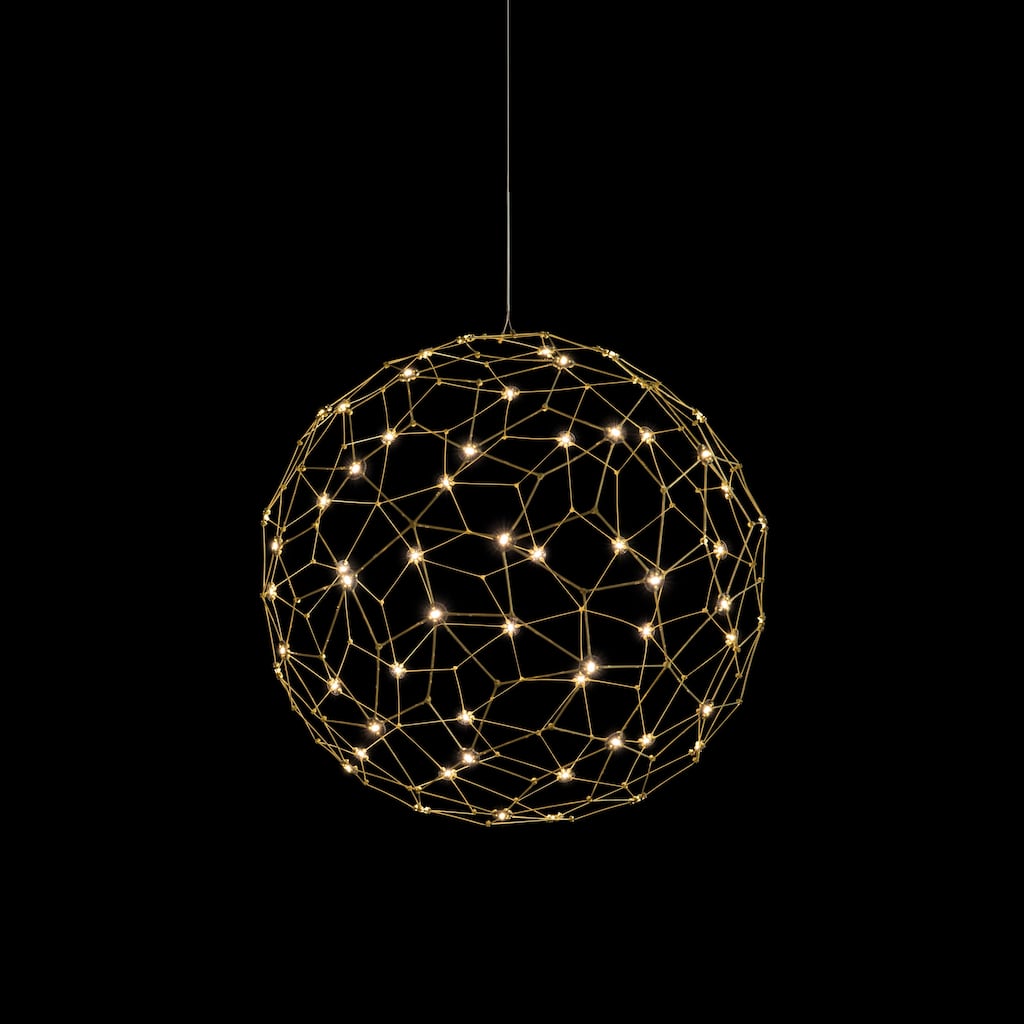 Spheris 16" LED Globe Pendant in Natural Brass - Gold