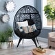 preview thumbnail 12 of 27, Elliott Outdoor/Indoor Round Egg Chair Black/Black