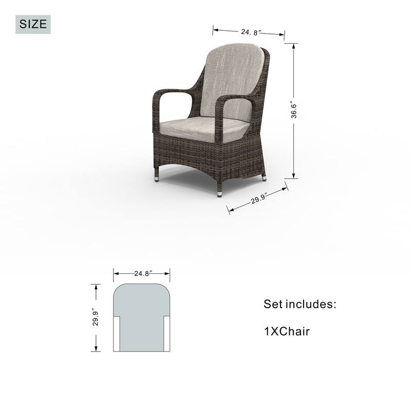 Outdoor Wicker Arm Chair with Cushion