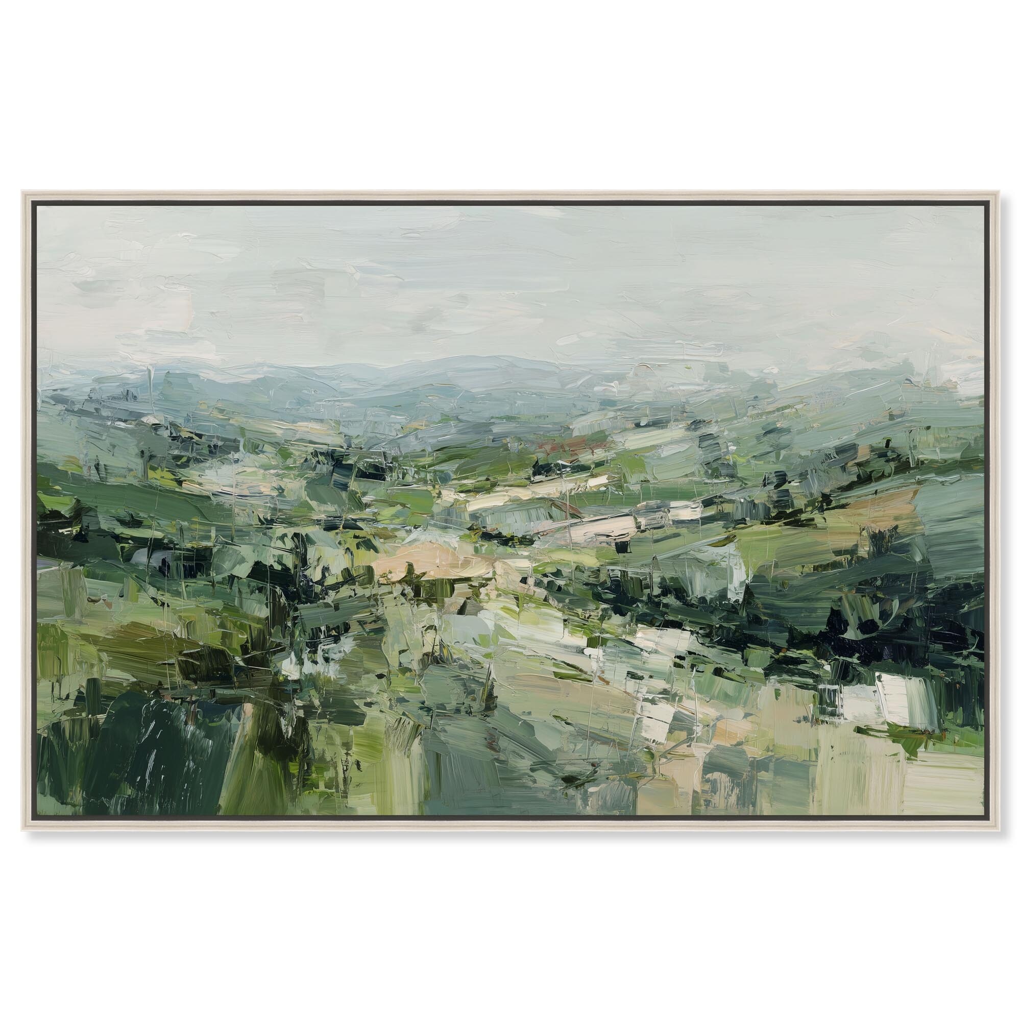 Rolling Fields Landscape Art Framed Canvas Print by Art Remedy