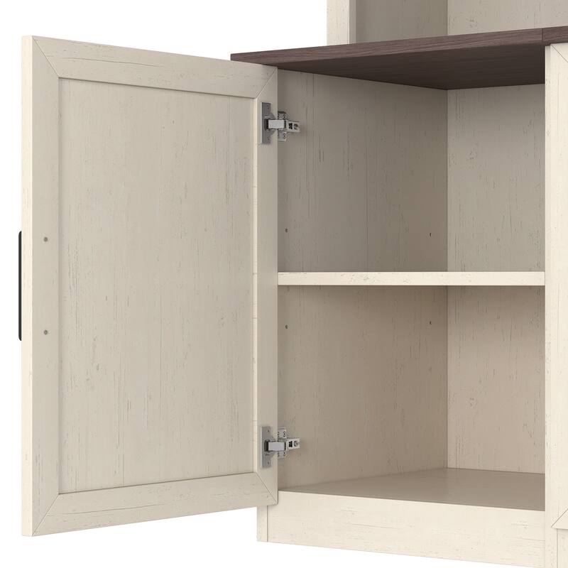 87.6" Wall Unit Entertainment Center Wood TV Stand with USB Charging, Media Console with Cabinets, Large Storage TV Cabinet