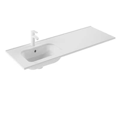 WS Bath Collections Slim 120L Slim 47-3/16" Rectangular Ceramic Drop