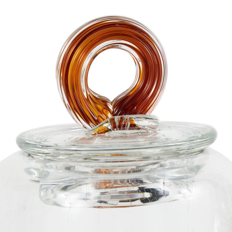 Brown or Blue Glass Handmade Decorative Jars with Gold Flake Details