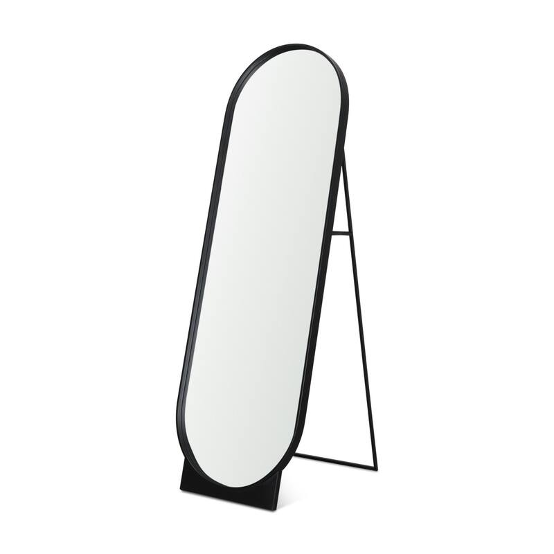 Tillie Oblong Matte Black Metal Standing Floor Mirror - 22.3L x 26.5W x 67.3H