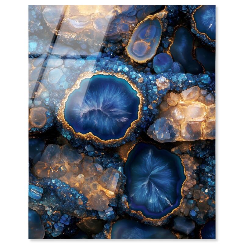 Oceanic Gold Sparkle Acrylic by Art Remedy, Ready to Hang - 30" x 36"