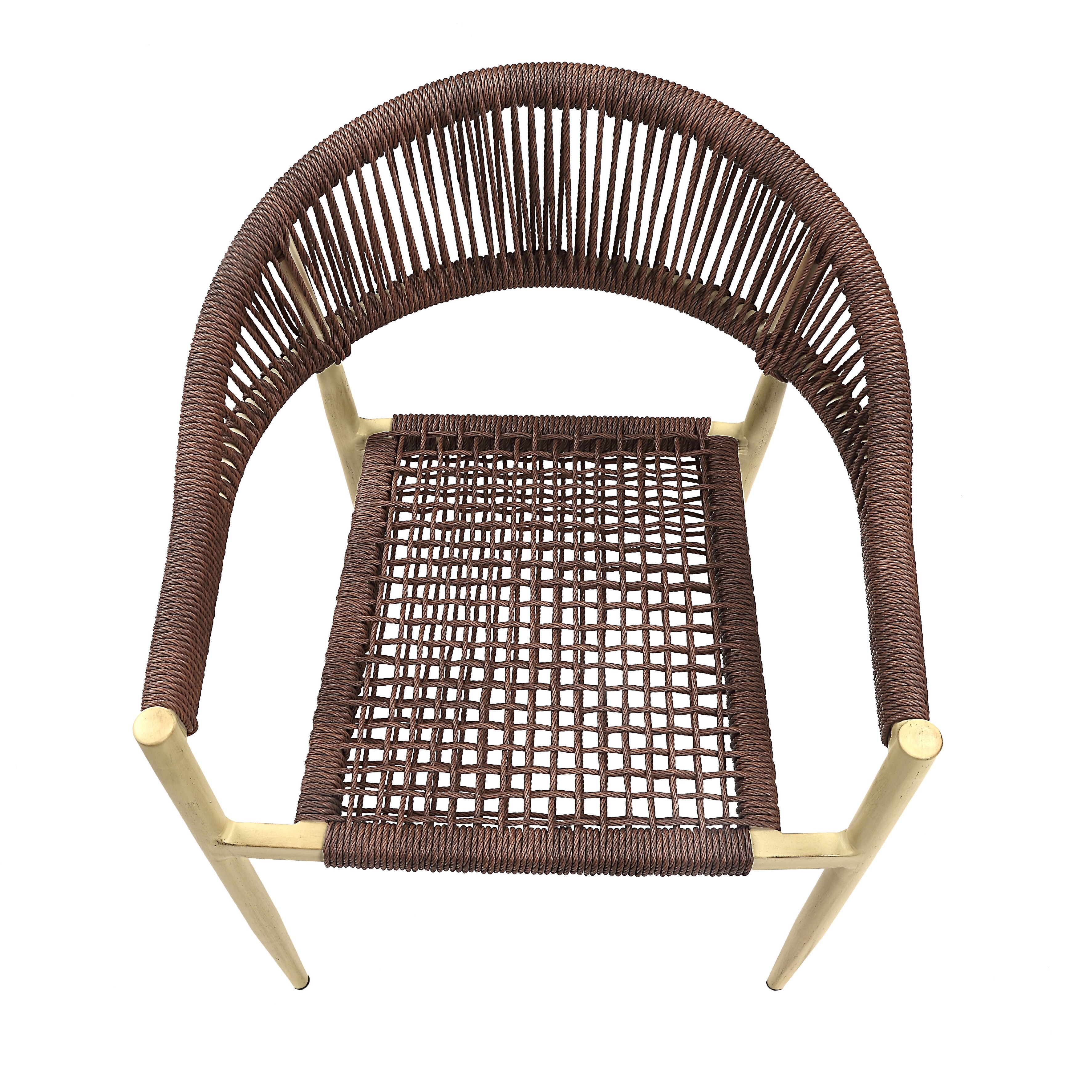 Holcomb Modern Wicker Rope Curved Patio Dining Arm Chair by - Picture 25 of 30