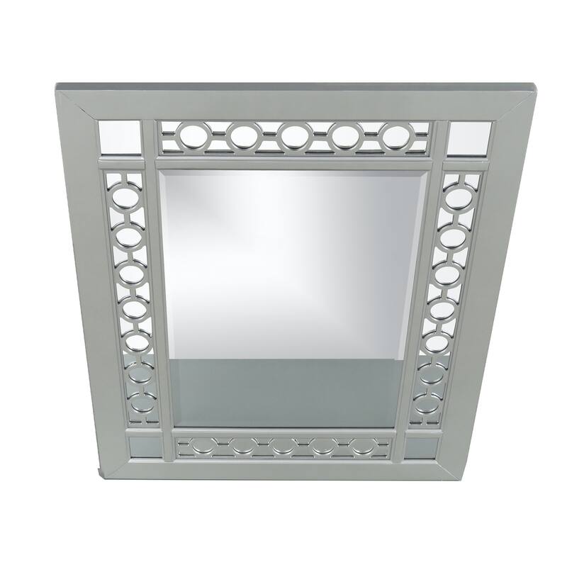 Geneva 43 in. W x 44 in. H Rectangle Framed Silver Champagne Server Mirror