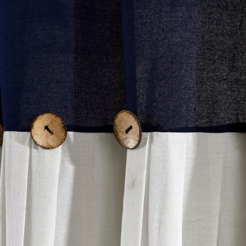 Lush Decor Linen Button Wide Width Single Curtain Panel (1 Panel)