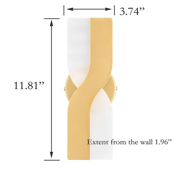 dimension image slide 0 of 2, Madison Led Wall Sconces Wall Light Modern Bathroom Vanity Light 4000k , Set of 2