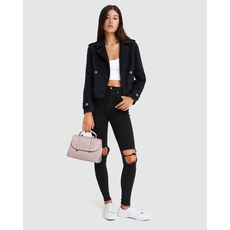 Better Off Wool Blend Military Peacoat