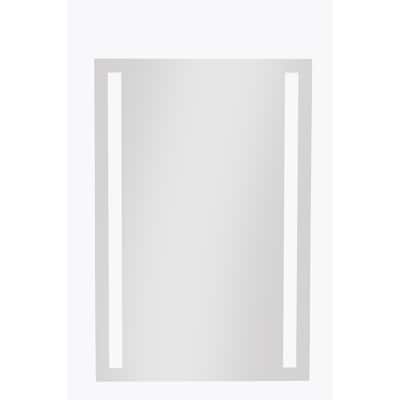 American Furniture Classics Model Backlit LED Mirror with 2 Vertical Frosted Inset Strips - N/A