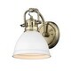 preview thumbnail 8 of 34, Duncan 1-light Bath Vanity Aged Brass with Matte White Shade