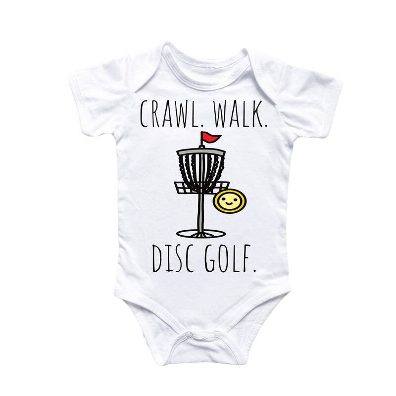 Disc Golf Frisebee - Baby Boy Girl Clothes Infant Bodysuit Funny Cute Newborn 1 - White - 6-9M