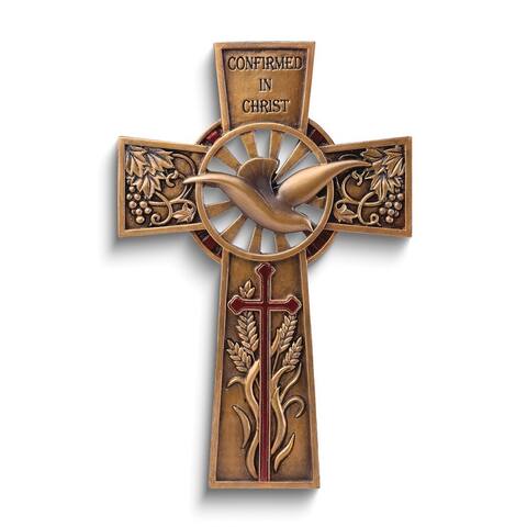Curata Confirmed in Christ Stone Resin Wall Cross 5x7.6"