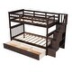 preview thumbnail 5 of 7, Stairway Twin-Over-Twin Bunk Bed with 3 Drawers and 3-Tier Shelves for Bedroom, Dorm - Espresso