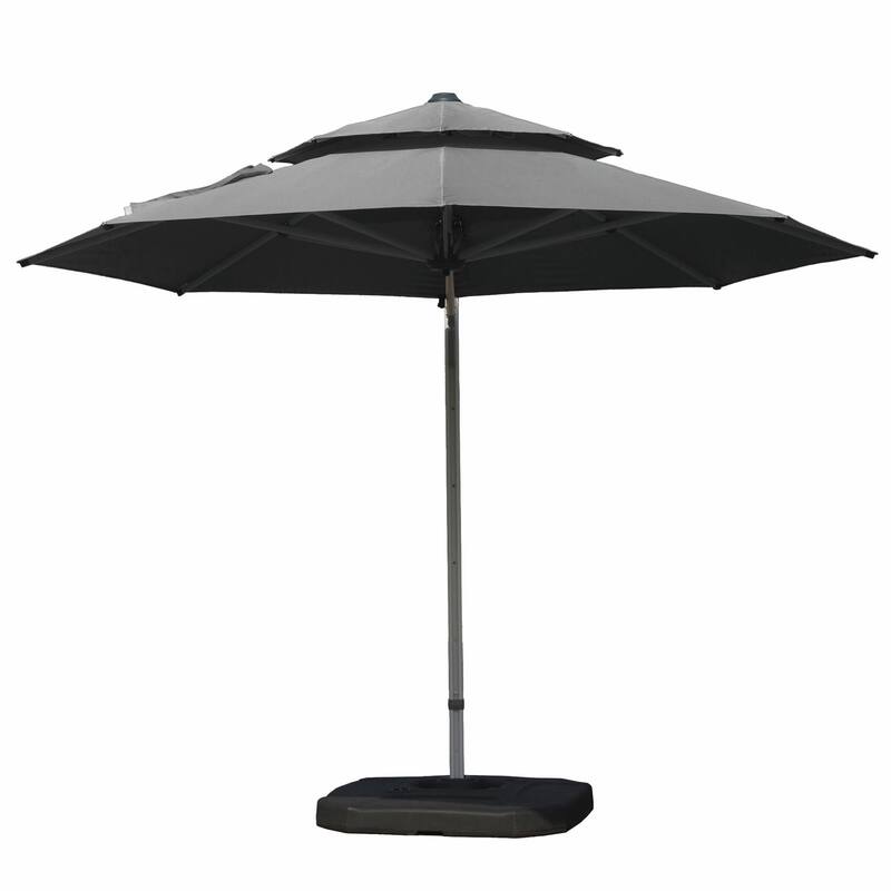 Aluminum Patio Umbrella - 360° Rotation, Hydraulic Lift