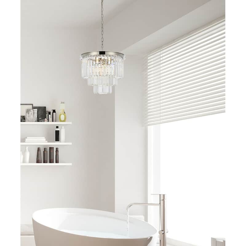 Royce Edge 9-Light Polished Nickel Chandelier