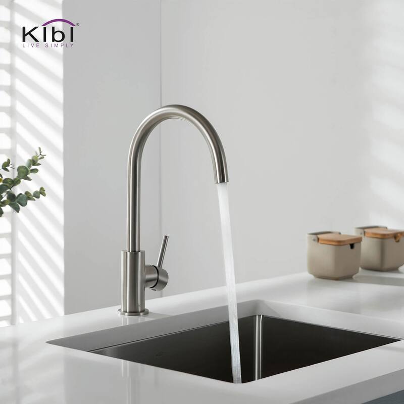 Lead Free Solid Brass High Arc Single Level Bar Prep Kitchen Faucet with Single Handle