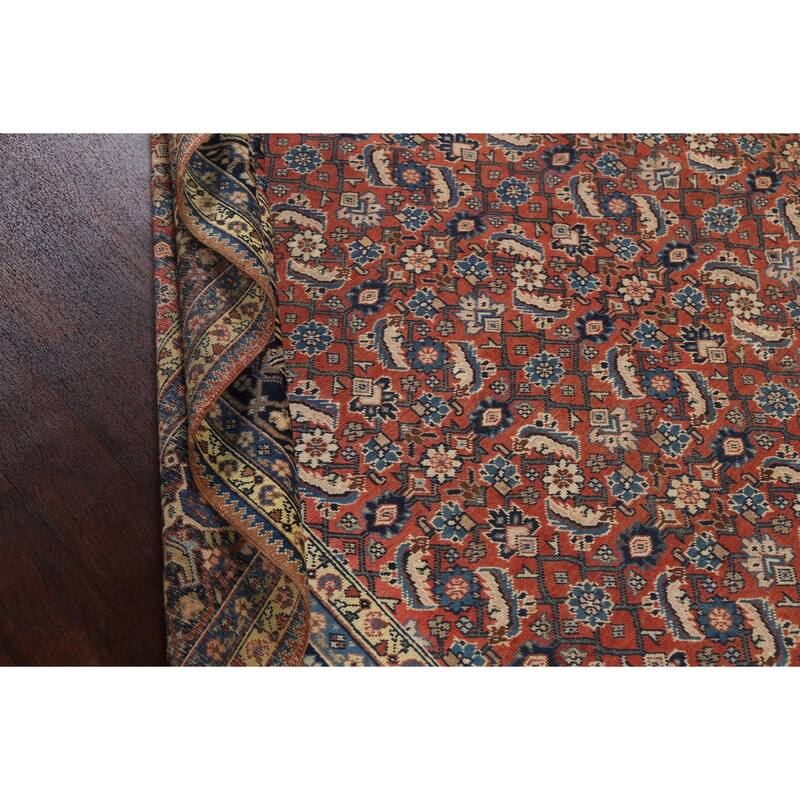 Pre-1900 Vegetable Dye Sultanabad Persian Wool Area Rug Hand-knotted - 9'3" x 12'5"