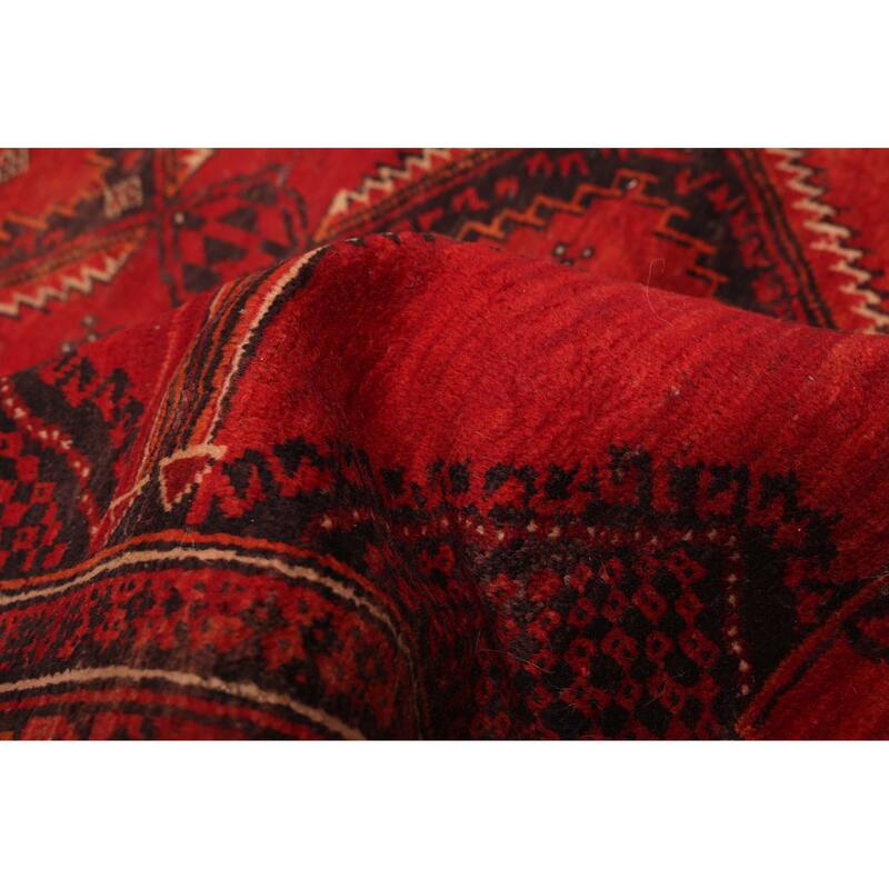 ECARPETGALLERY Hand-knotted Baluch Red Wool Rug - 3'3 x 6'6