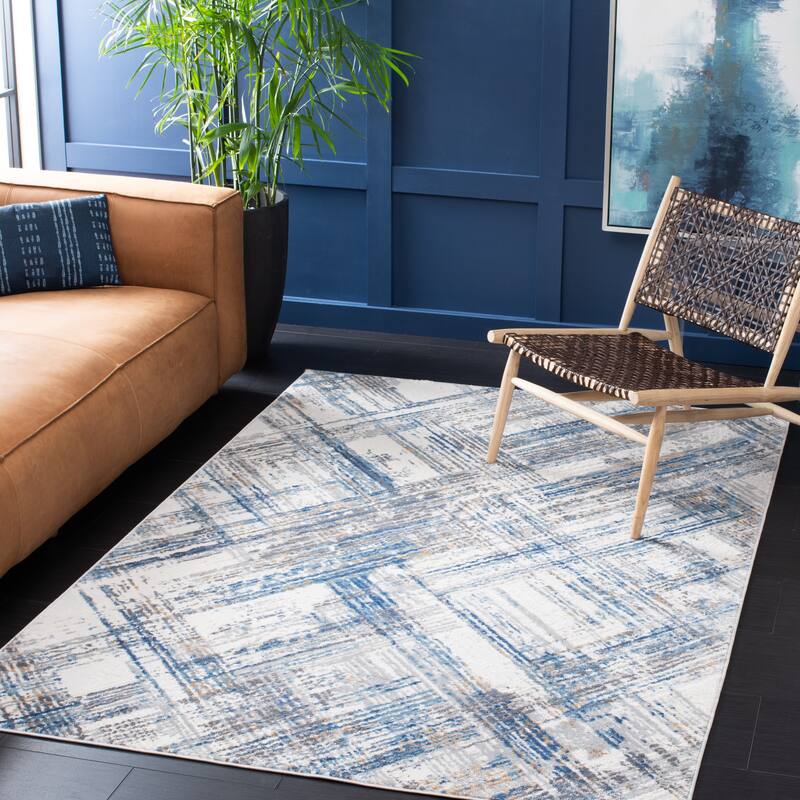 SAFAVIEH Shivan Cristele Modern Abstract Rug - 8' x 10' - Ivory/Blue
