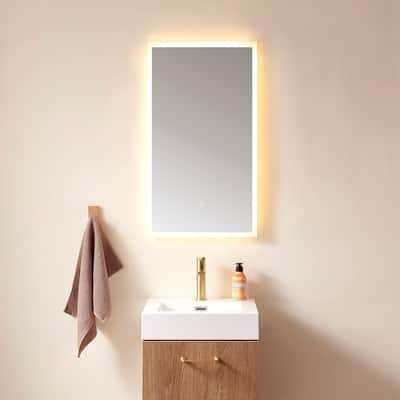 18'' Rectangle LED Lighted Accent Bathroom/Vanity Wall Mirror - 18