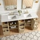 preview thumbnail 51 of 126, Oza Bath Vanity with Quartz Stone Top and Mirror