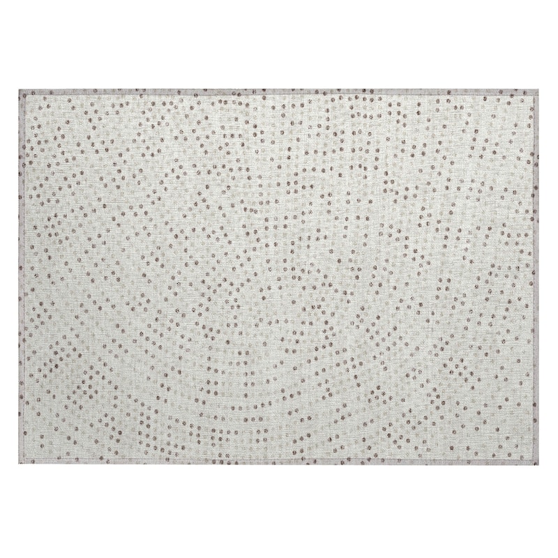 Machine Washable Indoor/ Outdoor Modern Dotty Chantille Rug