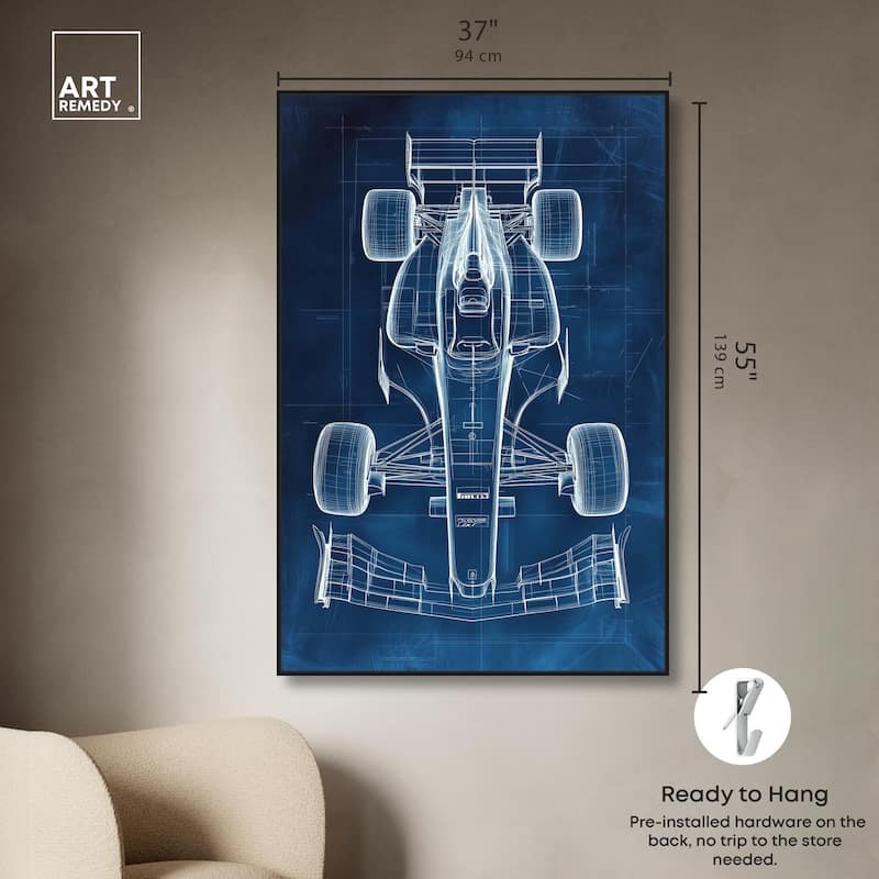 Race Car Blueprint Canvas by Art Remedy