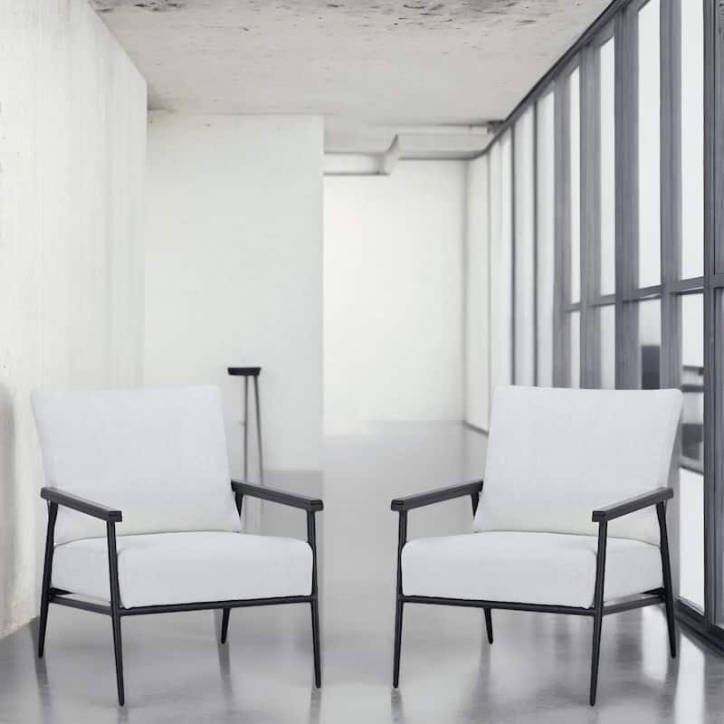 Artdeco Home Parker Accent Chair - Sherpa Ivory Set of 2