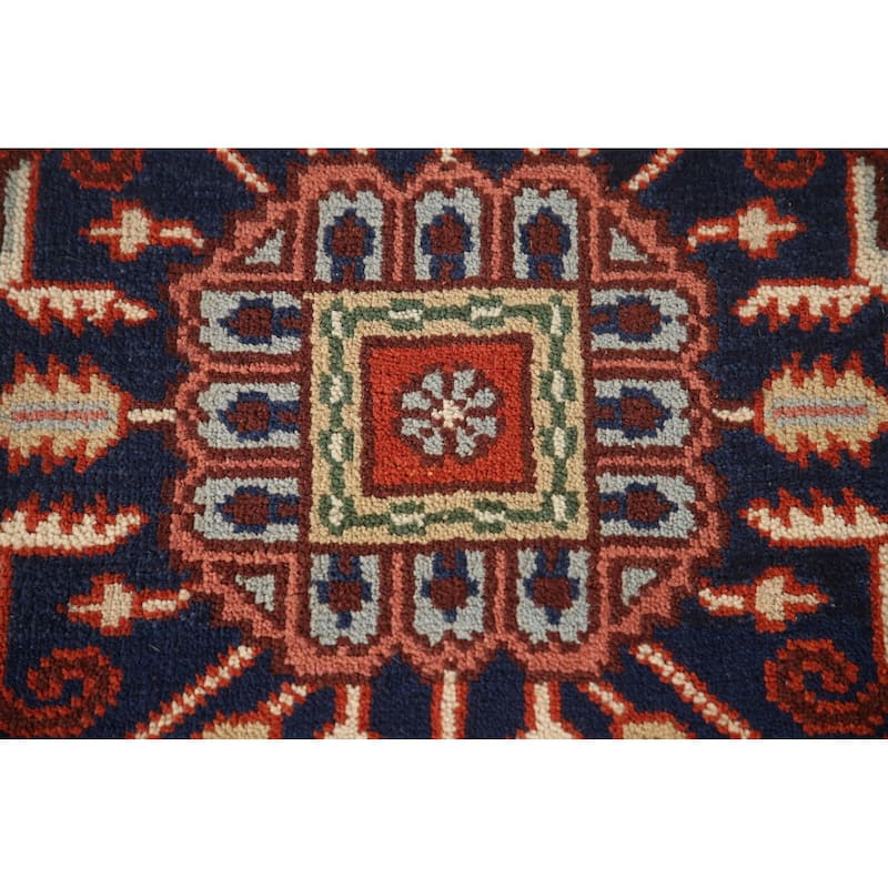 Orange Geometric Heriz Serapi Area Rug Handmade Oriental Wool Carpet - 9'0"x 11'8"