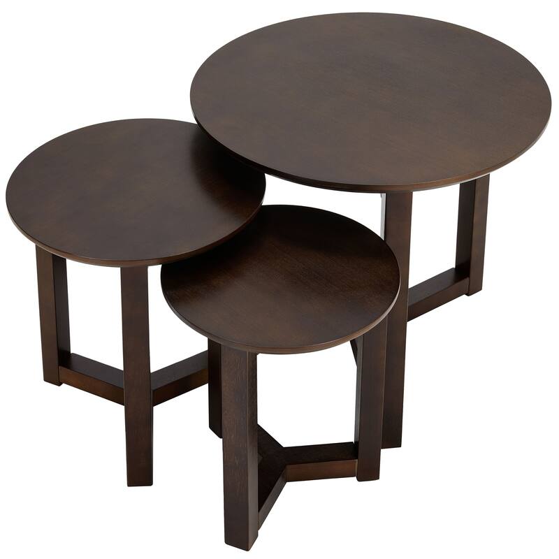 Modern Wood Nesting Tables 3 Nested Side/ End Tables (Set of 3)