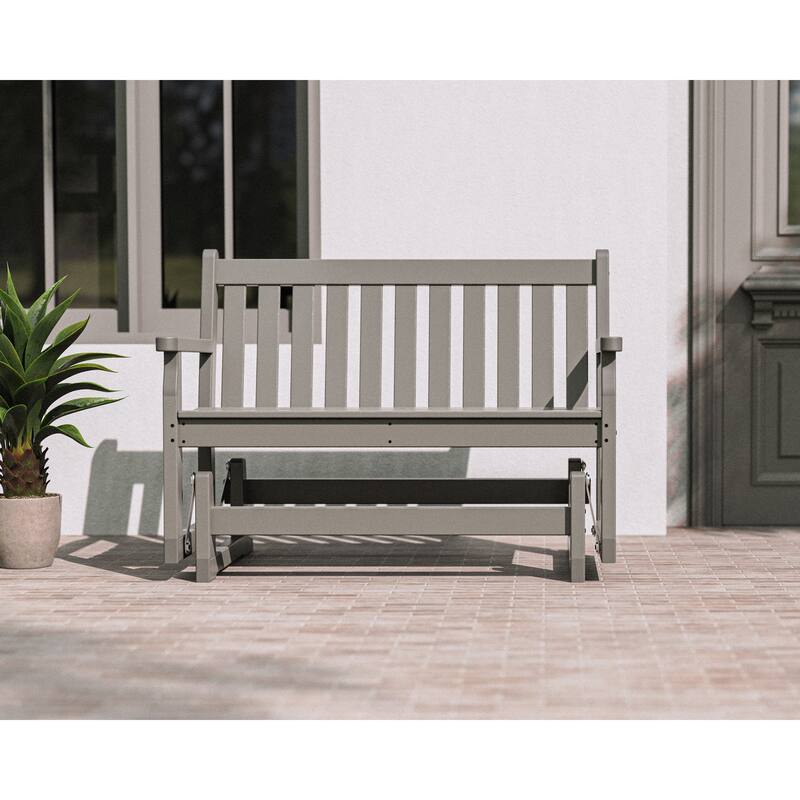 POLYWOOD Traditional Plastic 48-inch Outdoor Garden Glider Bench