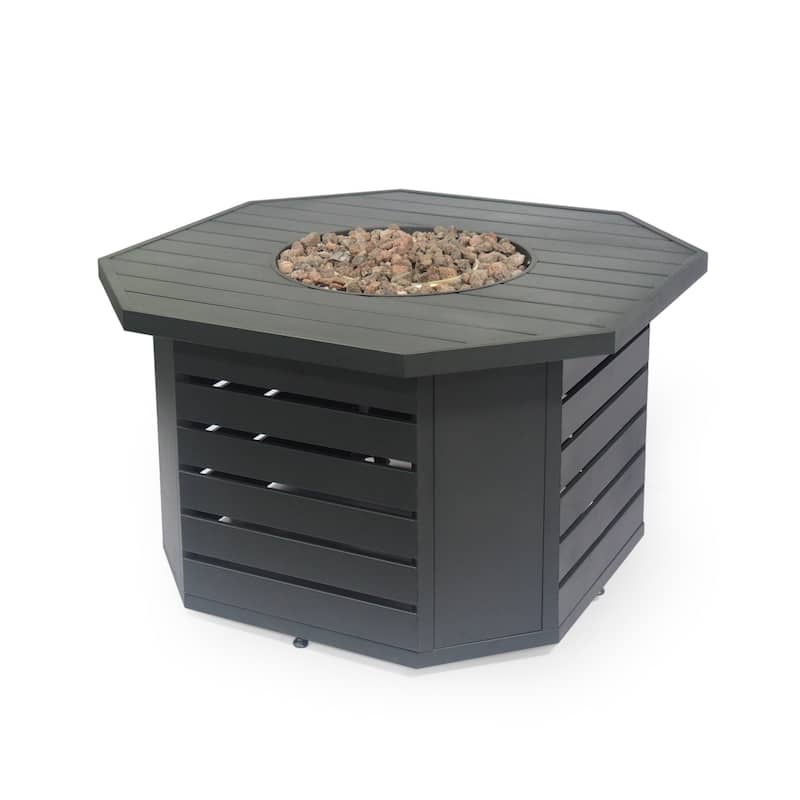 Rene Outdoor 50,000 BTU Octagonal Iron Fire Pit by Christopher Knight Home - N/A