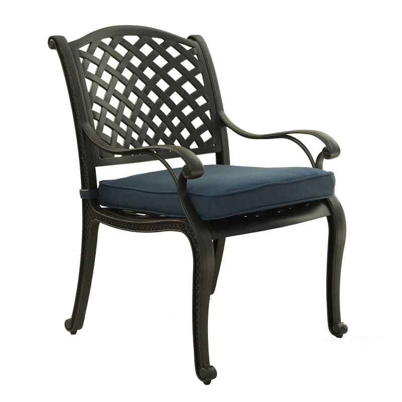 Ventura Cast Aluminum 5 Piece Round Dining Set with 4 Arm Chairs