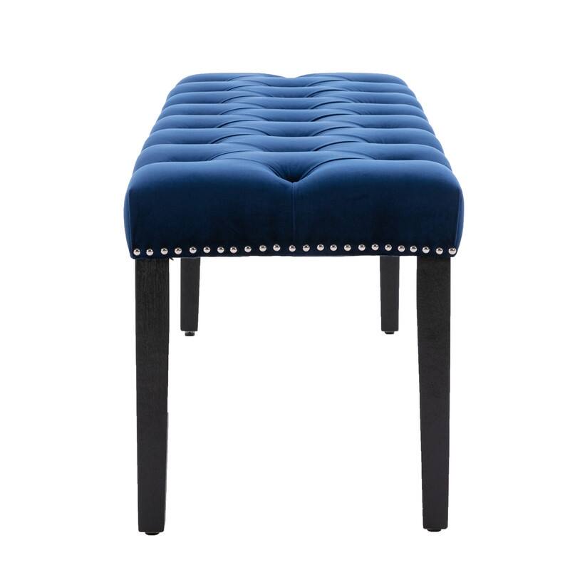 Tufted Velvet Bench Ottoman - Versatile Seating and Footrest for Living Room, Entryway, and Bedroom