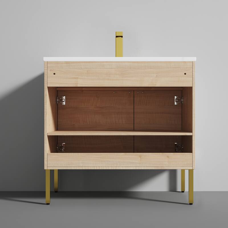 Blossom Bari 36 Inch Freestanding Wood Bathroom Vanity Cabinet w/ Sink